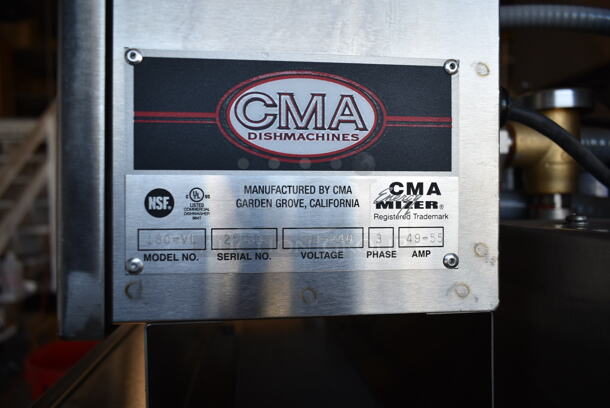 BRAND NEW! CMA 180-LV Stainless Steel Commercial Ventless Straight Pass Through Dishwasher. 208-240 Volts, 3 Phase. Stock Picture Used as Gallery. - Image 7 of 12