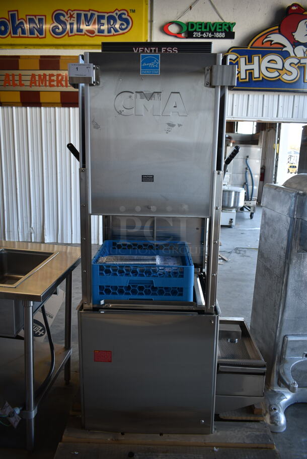 BRAND NEW! CMA 180-LV Stainless Steel Commercial Ventless Straight Pass Through Dishwasher. 208-240 Volts, 3 Phase. Stock Picture Used as Gallery. - Image 9 of 12