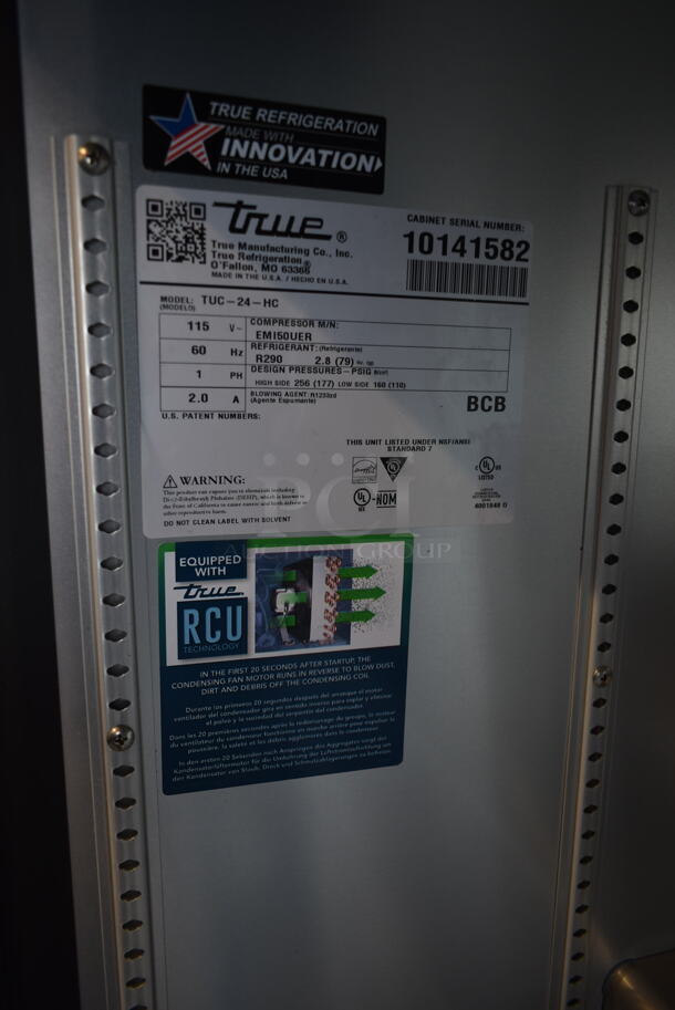 BRAND NEW! 2021 True TUC-24-HC Stainless Steel Commercial Single Door Undercounter Cooler. 115 Volts, 1 Phase. Tested and Working! - Image 8 of 9