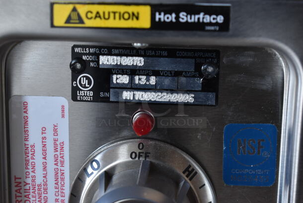 Wells MDD1007D Stainless Steel Commercial Single Bay Steam Table w/ Under Shelf. 120 Volts, 1 Phase. Cannot Test Due To Previous Hardwire - Image 8 of 8