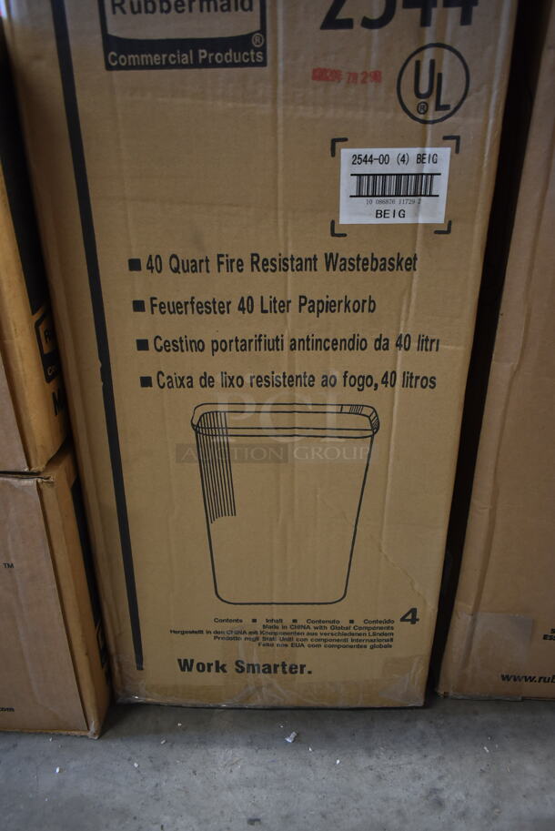 4 BRAND NEW IN BOX! Rubbermaid 254 Gray Poly 40 Quart Trash Cans. 4 Times Your BId! - Image 3 of 5