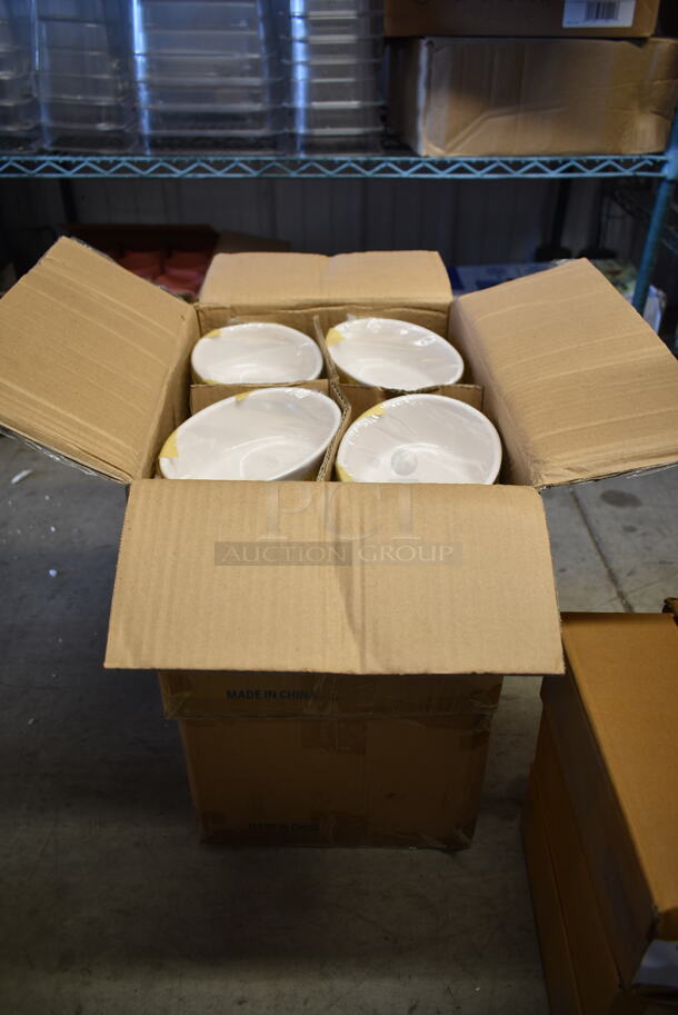 2 Boxes of 24 BRAND NEW IN BOX! White Poly Oval Bowls. 2 Times Your Bid! - Image 1 of 4