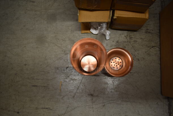 6 BRAND NEW IN BOX! Metal Copper Colored Mixing Cups w/ Lid. 6 Times Your Bid! - Image 3 of 3