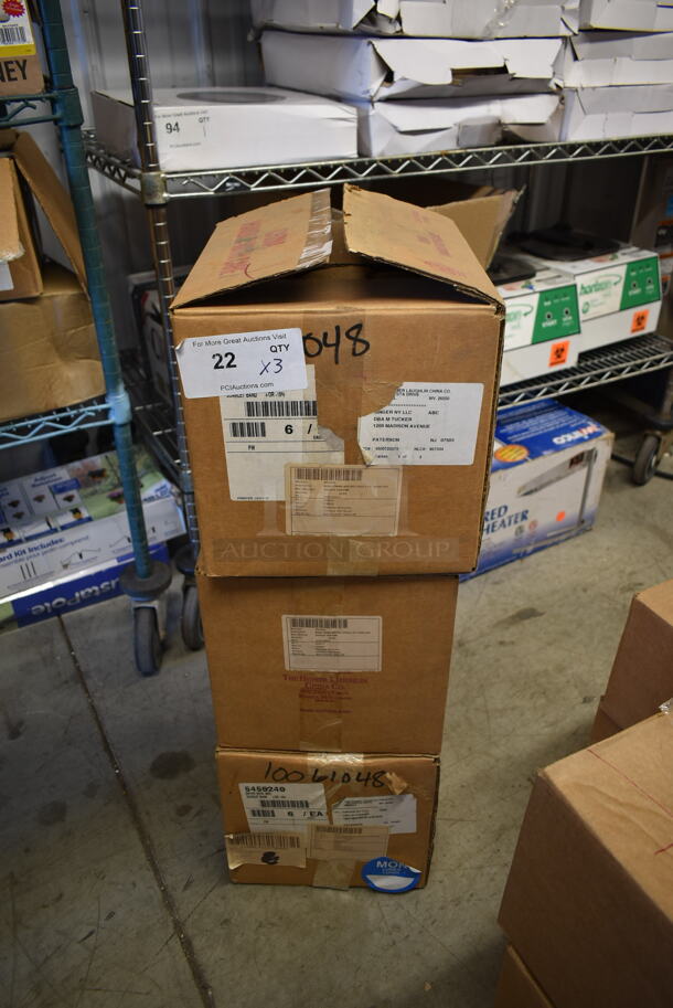 3 Boxes of 18 BRAND NEW! 8.5" White Ceramic Bowls w/ Red Lines. 3 Times Your Bid! - Image 2 of 5