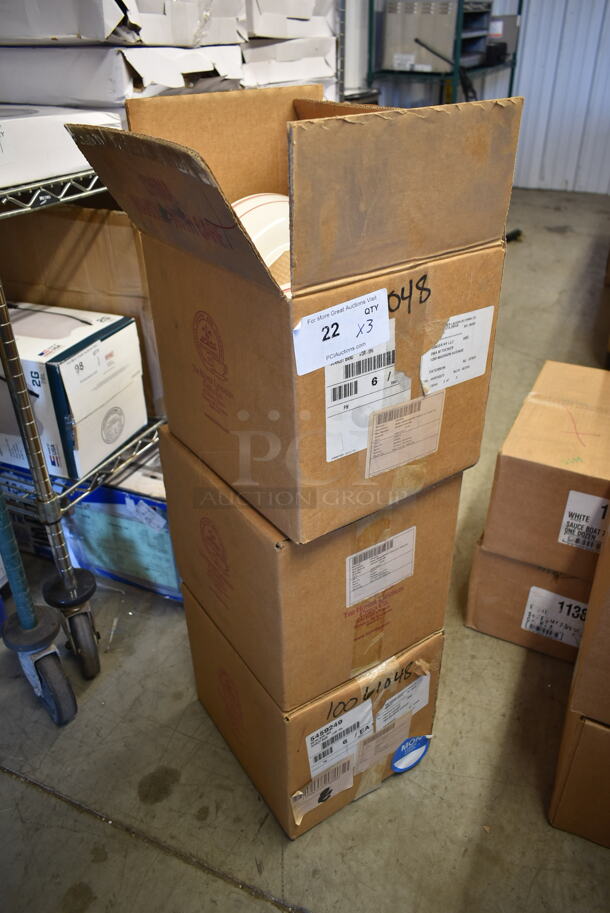 3 Boxes of 18 BRAND NEW! 8.5" White Ceramic Bowls w/ Red Lines. 3 Times Your Bid! - Image 5 of 5