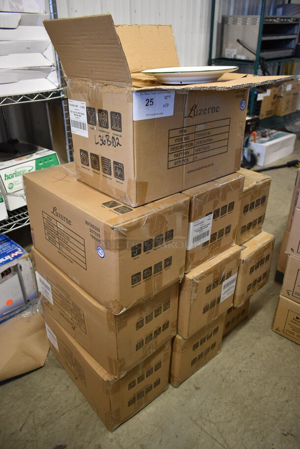 10 Boxes of 24 BRAND NEW! Luzerne 8" White Ceramic Plates. 10 Times Your Bid! - Image 2 of 5