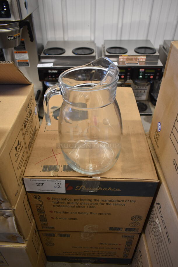 2 Boxes of 6 BRAND NEW! Pasabahce Glass Pitchers. 2 Times Your Bid! - Image 1 of 6