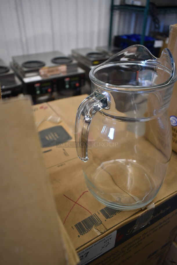 2 Boxes of 6 BRAND NEW! Pasabahce Glass Pitchers. 2 Times Your Bid! - Image 3 of 6