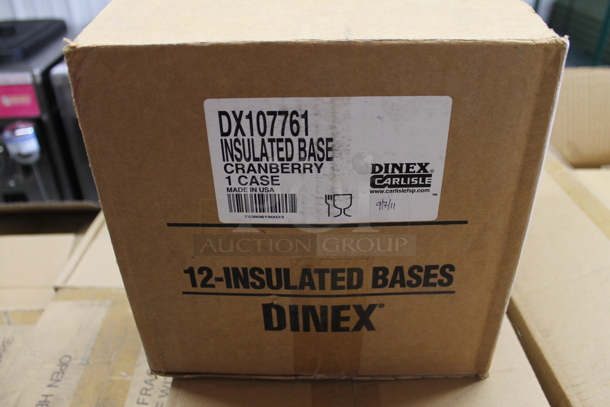 Box of 12 BRAND NEW! Carlisle Dinex Poly Cranberry Insulated Base Platters. - Image 3 of 4