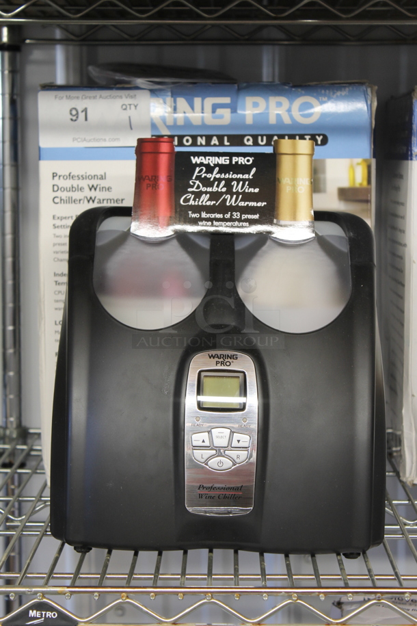 BRAND NEW IN BOX! Waring Pro PC200 Metal Countertop Double Wine Bottle Chiller Warmer. Tested and Working! - Image 1 of 4