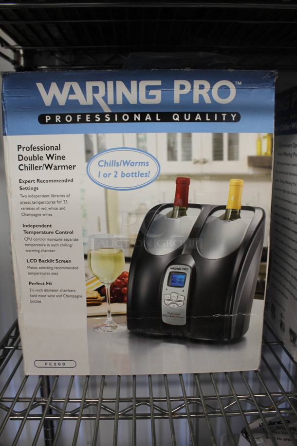 BRAND NEW IN BOX! Waring Pro PC200 Metal Countertop Double Wine Bottle Chiller Warmer. Tested and Working! - Image 4 of 4