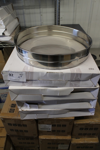 5 BRAND NEW IN BOX! Winco Stainless Steel Round 16" Sieve. 5 Times Your Bid!