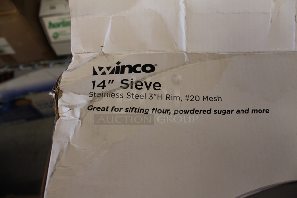 3 BRAND NEW IN BOX! Winco Stainless Steel Round 14" Sieve. 3 Times Your Bid! - Image 3 of 4