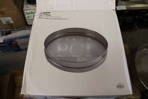 3 BRAND NEW IN BOX! Winco Stainless Steel Round 14" Sieve. 3 Times Your Bid! - Image 4 of 4