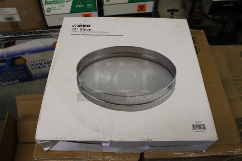 BRAND NEW IN BOX! Winco Stainless Steel Round 12" Sieve. 