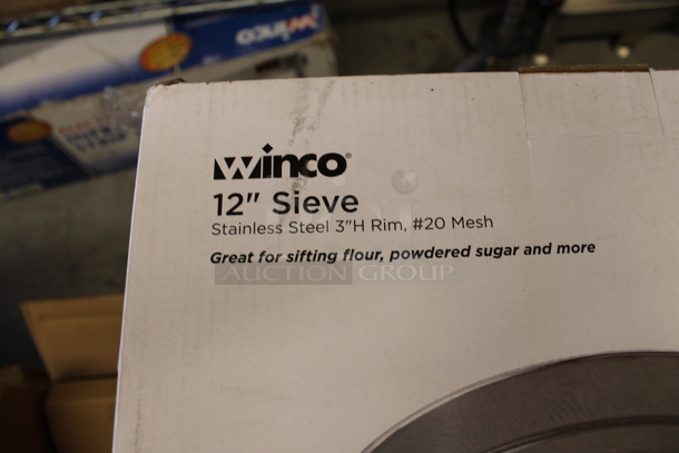 BRAND NEW IN BOX! Winco Stainless Steel Round 12" Sieve.  - Image 2 of 3