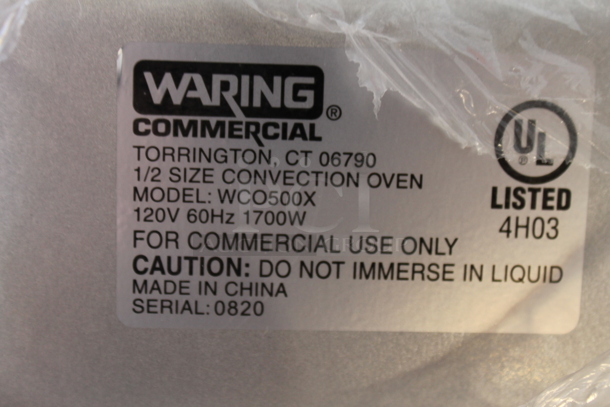 BRAND NEW! Waring WCO500X Stainless Steel Commercial Countertop Electric Powered Half Size Convection Oven. 120 Volts, 1 Phase.  - Image 3 of 8