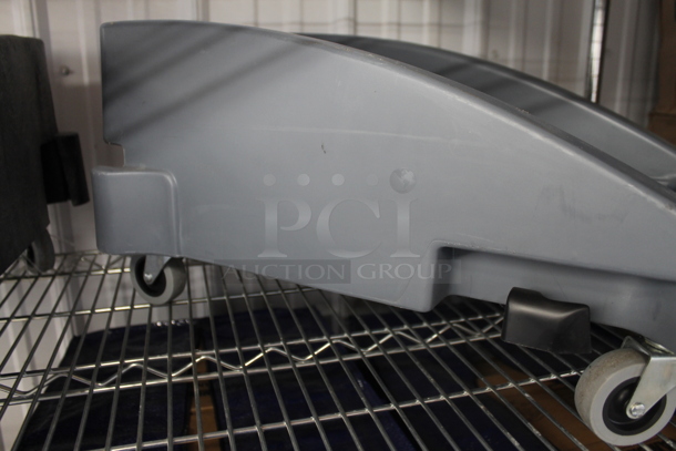 3 Rubbermaid Poly Slim Jim Trash Can Dolly on Commercial Casters; 2 Black and 1 Gray. 3 Times Your Bid! - Image 4 of 4