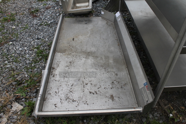 Stainless Steel Commercial Right Side Clean Side Dishwasher Table. No Legs. - Image 3 of 3