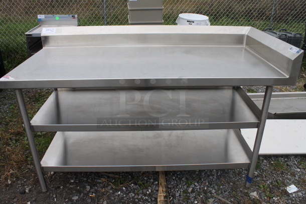 Stainless Steel Commercial Table w/ 2 Under Shelves and Back Splash - Image 1 of 3