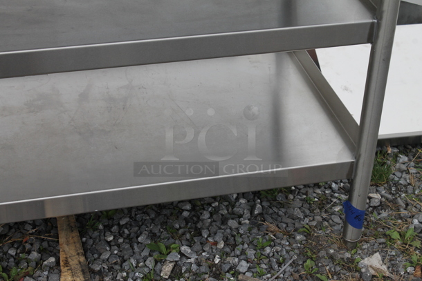 Stainless Steel Commercial Table w/ 2 Under Shelves and Back Splash - Image 2 of 3