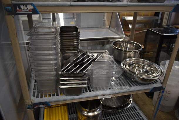 ALL ONE MONEY! Three Tier Lot of Various Items Including Drop In Bins and Wet Floor Caution Sign. - Image 3 of 5