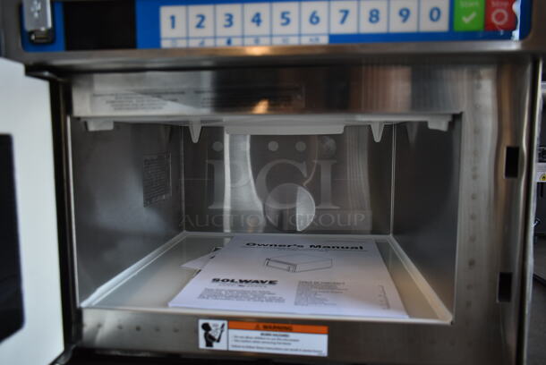 BRAND NEW! 2023 Solwave SWAHD12 Stainless Steel Commercial Countertop Microwave Oven. 120 Volts, 1 Phase.  - Image 3 of 4