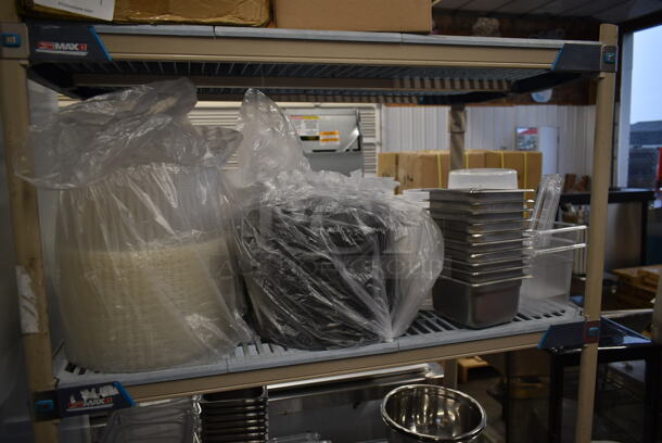 ALL ONE MONEY! Three Tier Lot of Various Items Including Drop In Bins and Wet Floor Caution Sign. - Image 4 of 5