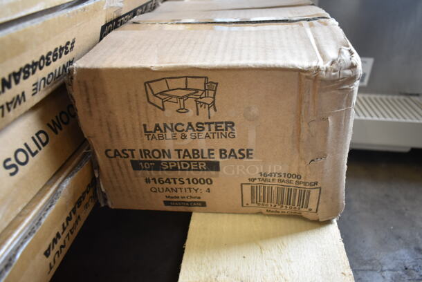 6 BRAND NEW IN BOX! Lancaster Table & Seating 3493048ANTWA Antique Walnut Solid Wood Live Edge 48"x30" Tabletops w/ 6 164TS1000 Cast Iron Table Base, 6 164TB3030 Base Plates and 6 25"x3" Table Base Column and Rod. Stock Picture Used as Gallery. 6 Times Your Bid! - Image 8 of 8