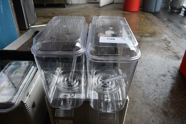 BRAND NEW SCRATCH AND DENT! Crathco Stainless Steel Commercial Countertop 2 Hopper Refrigerated Beverage Machine. 115 Volts, 1 Phase. Tested and Working! - Image 3 of 6