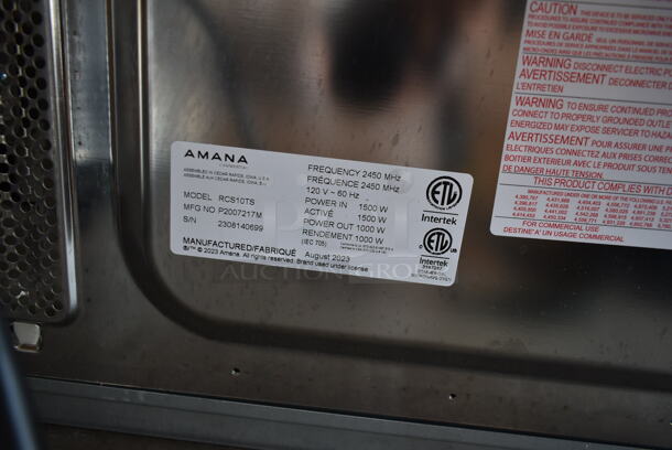 BRAND NEW! 2023 Amana RCS10TS Stainless Steel Commercial Countertop Microwave Oven. 120 Volts, 1 Phase. Tested and Working! - Image 5 of 5