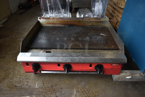 2021 Avantco 177CAG36TG Stainless Steel Commercial Countertop Natural Gas Powered Flat Top Griddle. 30,000 BTU. 