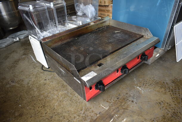 2021 Avantco 177CAG36TG Stainless Steel Commercial Countertop Natural Gas Powered Flat Top Griddle. 30,000 BTU.  - Image 2 of 5