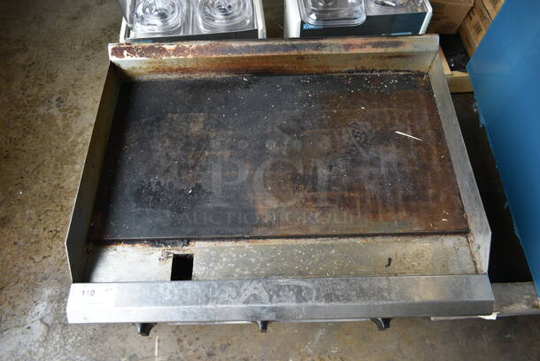 2021 Avantco 177CAG36TG Stainless Steel Commercial Countertop Natural Gas Powered Flat Top Griddle. 30,000 BTU.  - Image 3 of 5