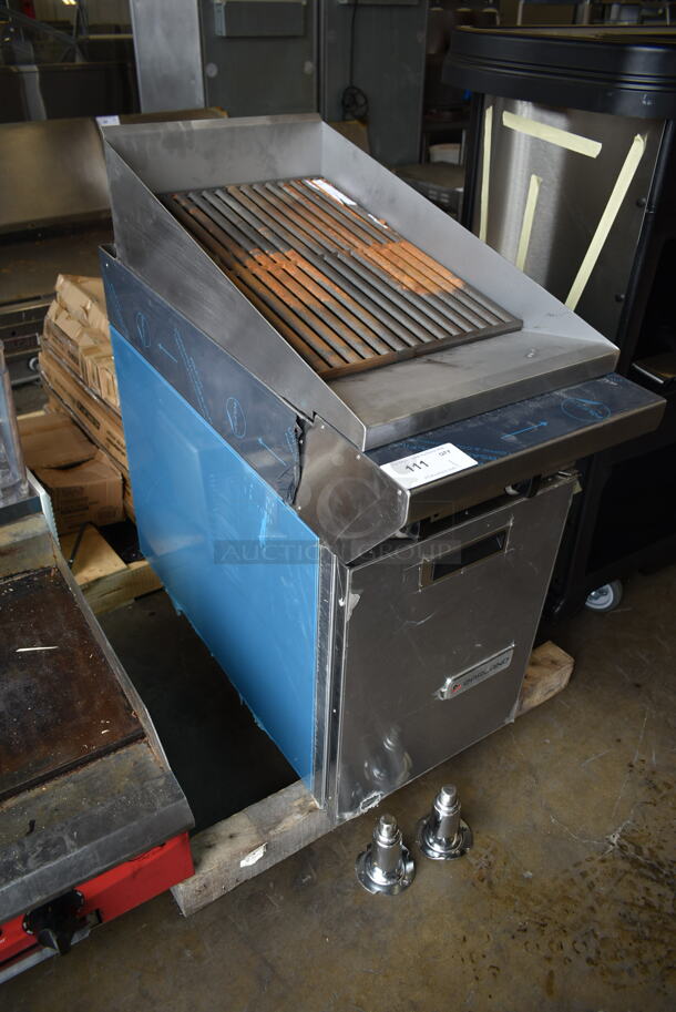 BRAND NEW SCRATCH AND DENT! Garland MST17BE Stainless Steel Commercial Floor Style Natural Gas Powered Charbroiler Grill.  - Image 2 of 6