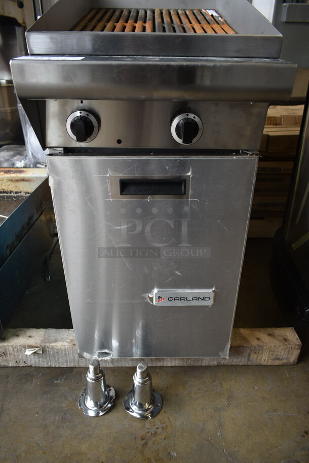BRAND NEW SCRATCH AND DENT! Garland MST17BE Stainless Steel Commercial Floor Style Natural Gas Powered Charbroiler Grill.  - Image 4 of 6
