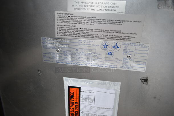 BRAND NEW SCRATCH AND DENT! Garland MST17BE Stainless Steel Commercial Floor Style Natural Gas Powered Charbroiler Grill.  - Image 6 of 6