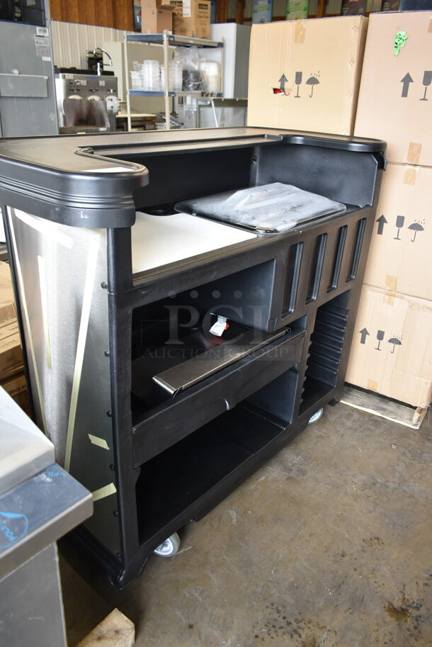 BRAND NEW SCRATCH AND DENT! Black Poly Portable Bar on Commercial Casters. - Image 4 of 4