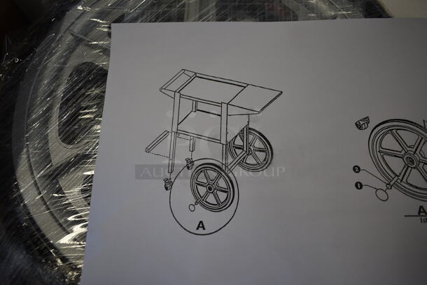 PALLET LOT of 12 BRAND NEW SCRATCH AND DENT! Red Metal Popcorn Machine Stand on Casters. Stock Picture - Cosmetic Condition May Vary.  12 Times Your Bid! - Image 8 of 9