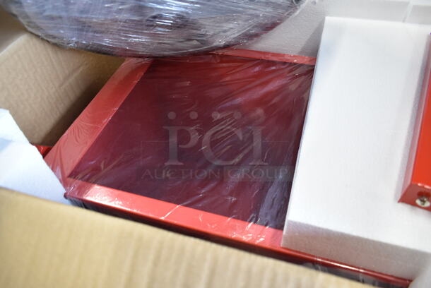 PALLET LOT of 12 BRAND NEW SCRATCH AND DENT! Red Metal Popcorn Machine Stand on Casters. Stock Picture - Cosmetic Condition May Vary.  12 Times Your Bid! - Image 9 of 9