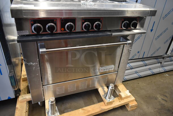 BRAND NEW SCRATCH AND DENT! 2023 Garland S6SS Stainless Steel Commercial Electric Powered 6 Burner Range w/ Oven. 240 Volts, 3/1 Phase. - Image 4 of 7