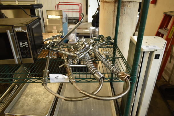 2 Stainless Steel Spray Nozzle Attachments w/ Faucet and Handles. 2 Times Your Bid! - Image 1 of 3