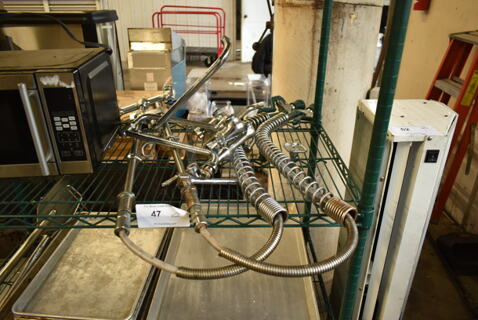 2 Stainless Steel Spray Nozzle Attachments w/ Faucet and Handles. 2 Times Your Bid!