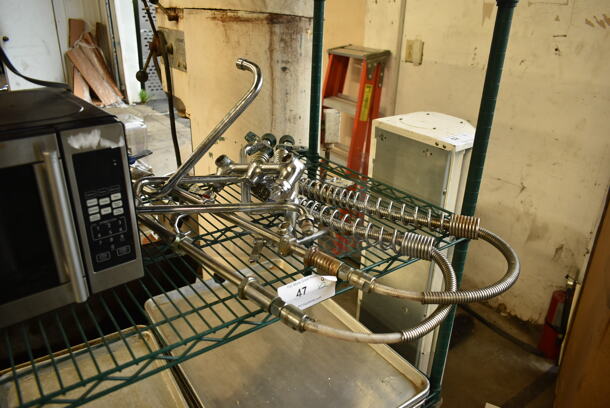 2 Stainless Steel Spray Nozzle Attachments w/ Faucet and Handles. 2 Times Your Bid! - Image 2 of 3