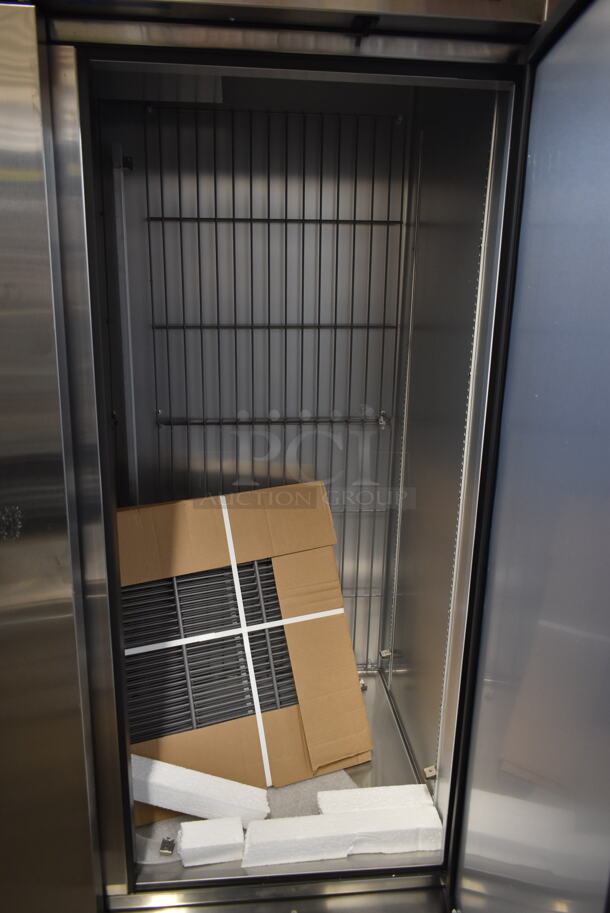 BRAND NEW SCRATCH AND DENT! 2023 True T-72F-HC Stainless Steel Commercial 3 Door Reach In Freezer w/ Poly Coated Racks. 115 Volts, 1 Phase. Tested and Working! - Image 9 of 10
