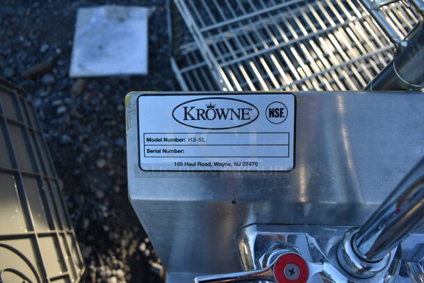 Krowne HS-9L Stainless Steel Commercial Single Bay Wall Mount Sink w/ Faucet and Handles. - Image 4 of 4