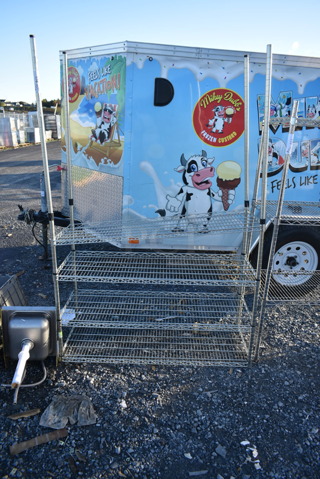 Chrome Finish 4 Tier Shelving Unit. BUYER MUST DISMANTLE. PCI CANNOT DISMANTLE FOR SHIPPING. PLEASE CONSIDER FREIGHT CHARGES.