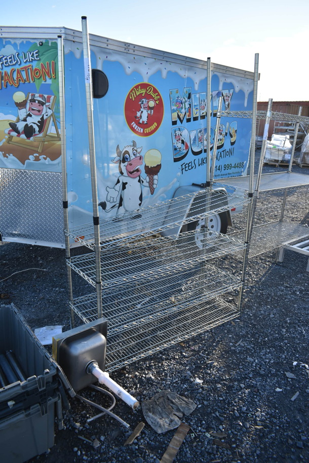 Chrome Finish 4 Tier Shelving Unit. BUYER MUST DISMANTLE. PCI CANNOT DISMANTLE FOR SHIPPING. PLEASE CONSIDER FREIGHT CHARGES. - Image 2 of 2