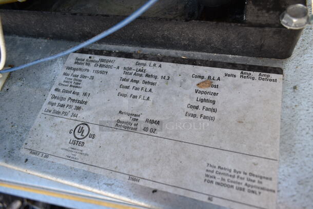 6'x6'x6' Norlake SELF CONTAINED Walk In Cooler Box w/ Norlake CPB05DC-A 115 Volt, 1 Phase Compressor and Copeland M4EF-0058-IAA-278 Compressor. Picture of the Unit Before Removal Is Included In the Listing.
 - Image 8 of 9