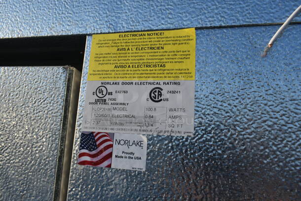 6'x6'x6' Norlake SELF CONTAINED Walk In Cooler Box w/ Norlake CPB05DC-A 115 Volt, 1 Phase Compressor and Copeland M4EF-0058-IAA-278 Compressor. Picture of the Unit Before Removal Is Included In the Listing.
 - Image 4 of 9